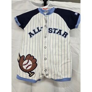 Babys First Baseball Outfit All Star Romper Onesie Carter's 6M